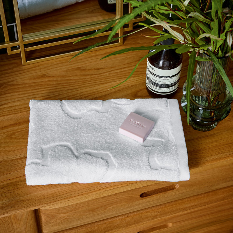 Jacquard Bath Towel, White