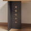 Bureau brun en bois massif en forme de L + fer-108066730-108066729