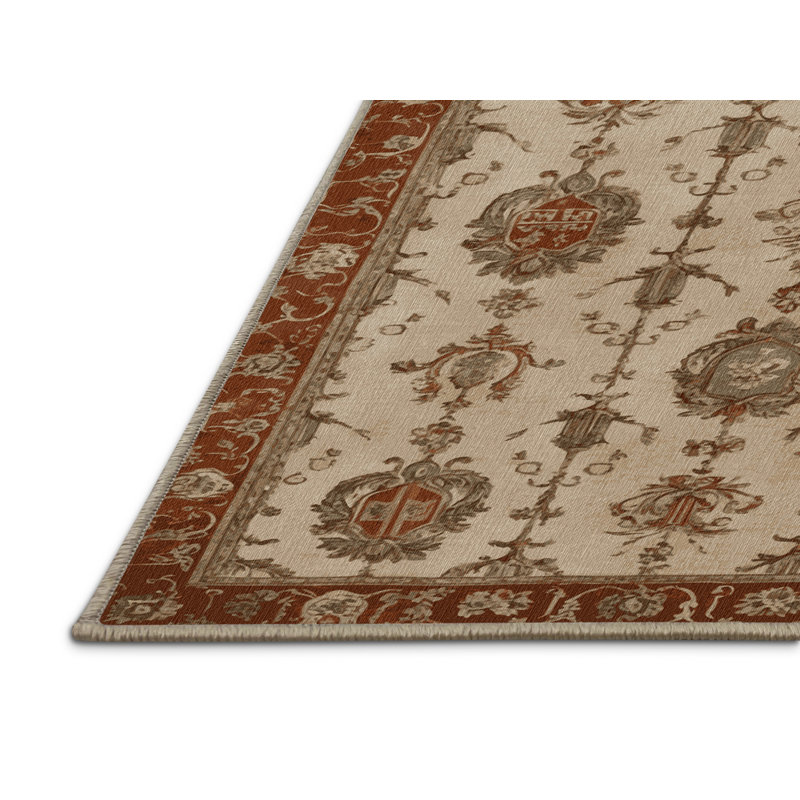 Tapis brun français lavable à la machine, Rectangle 4pi x 6 pi