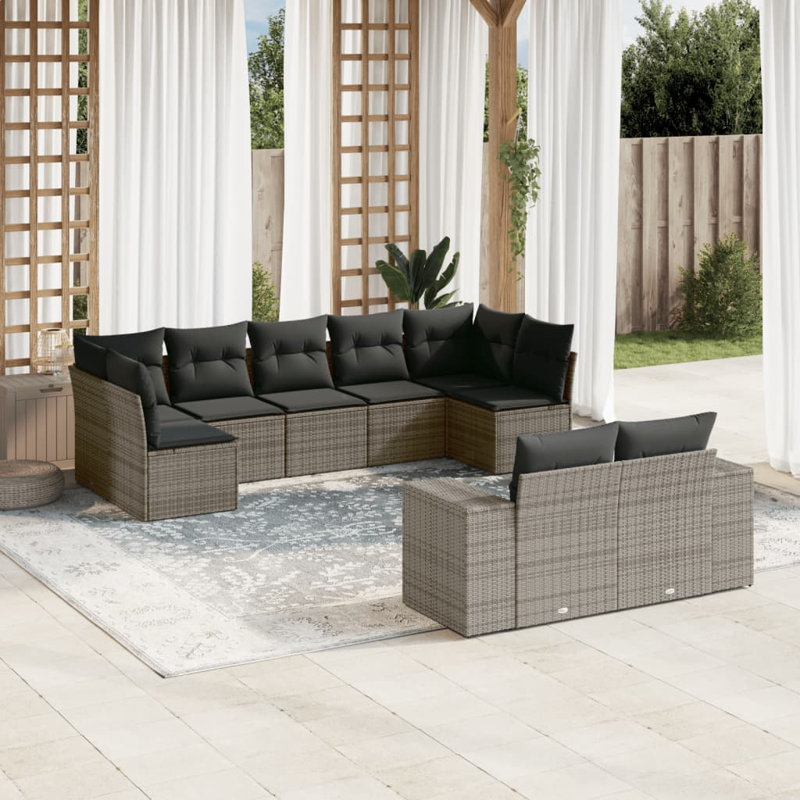 Ensemble de canapé de jardin Vidaxl gris