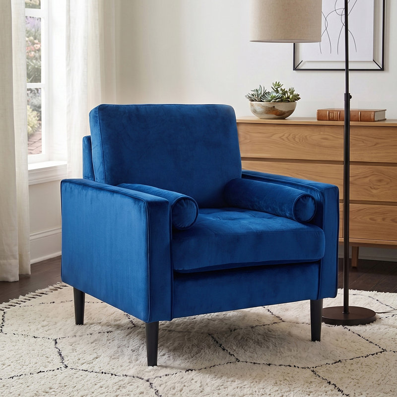 Mid-Century Single Armchair, Blue