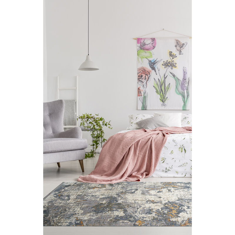 Modern Abstract Cut Pile Rectangular Rug 1'10" X 2'6" Stylish Home Rug Stain-Resistant And Wear-Resistant Decorative Floor Mat