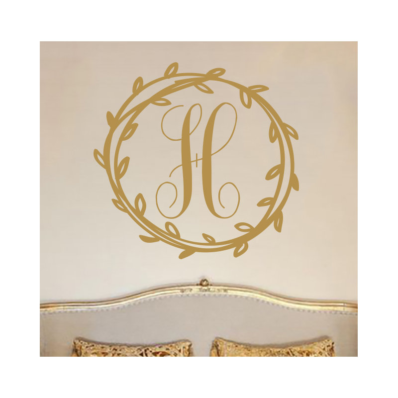 Décalcomanie murale monogramme initial Klar, Or, Oui