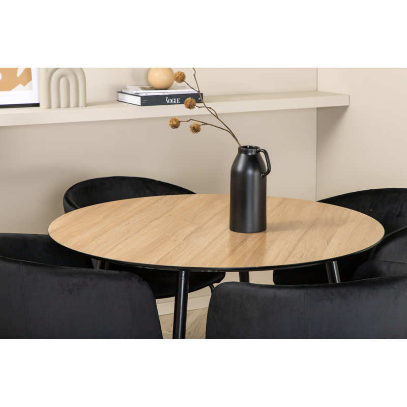 Dolson 4 - Person Dining Set, Black, Nature