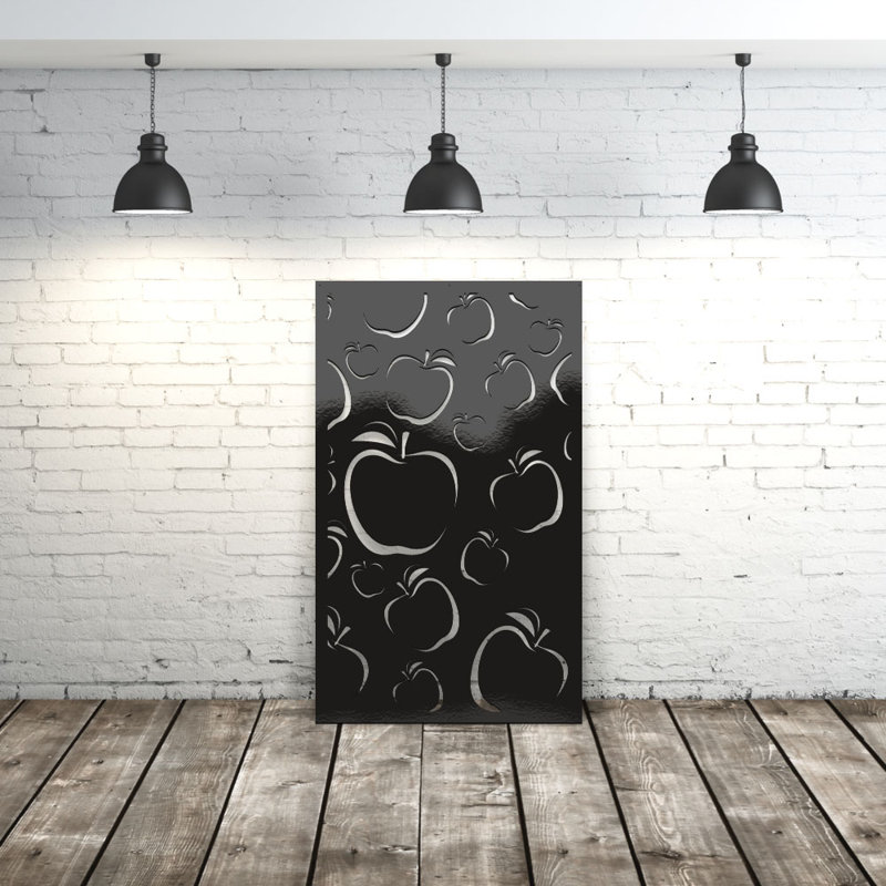 Panneau d'intimité en aluminium découpé au laser Apple - Art mural extérieur thermolaqué en métal, paravent décoratif