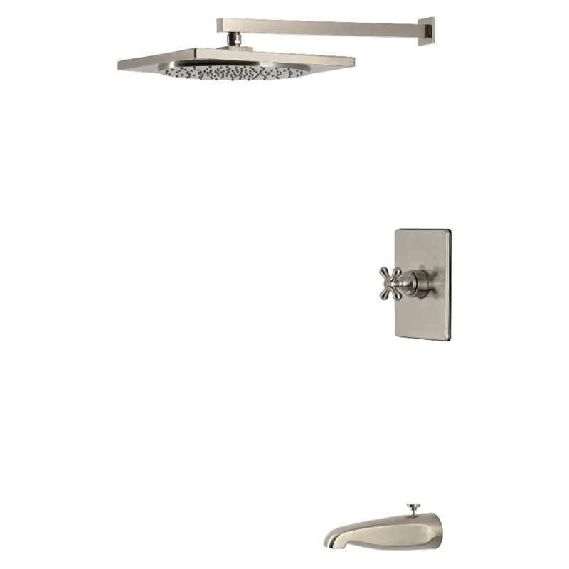 Kingston Brass Restoration Single-Handle Pressure Balanced Tub and Shower Faucet, Brushed Nickel
