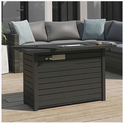 Foyer de table extérieur en acier de 25 po x l 42 po avec couvercle