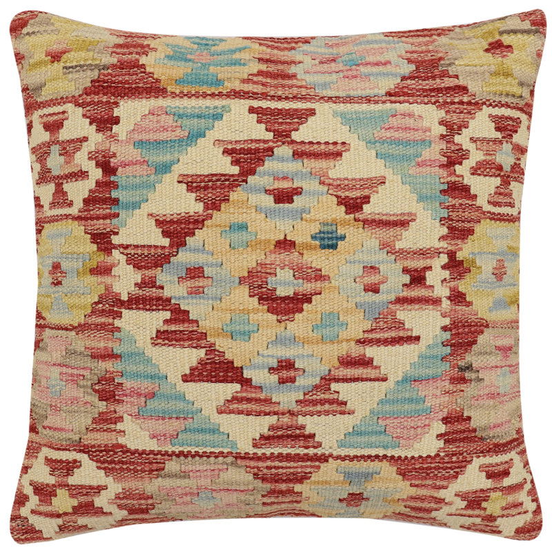 100% Wool Throw Square Pillow Cover & Insert