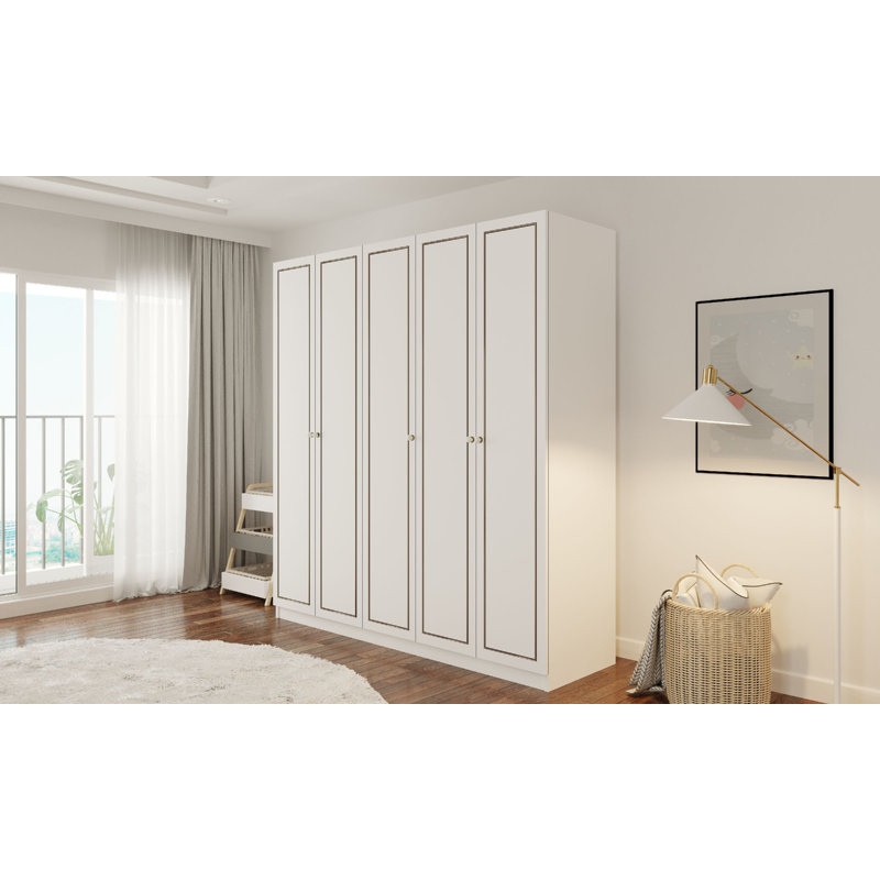 Vanatta 5 Door Manufactured Wood Wardrobe