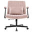 Fauteuil de bureau rose avec accoudoirs croisés, avec roulettes et rotation à 360° - Idéal pour la lecture à domicile | Inclinaison ajustable pour un espace de travail confortable et un mécanisme relaxant de 108° à 130°