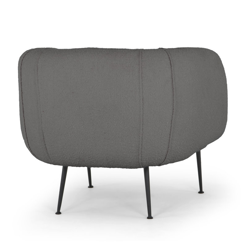 Metro Barrel Chair, Charcoal Linen