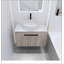 Ensemble de meuble-lavabo moderne de 30 po avec lavabo en céramique, meuble-lavabo mural en chêne blanc avec porte à fermeture douce