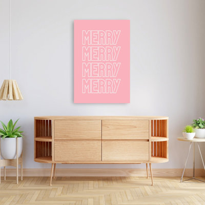 «Merry Pink Christmas», reproduction d'art moderne abstraite sur mur