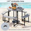Ensemble de banc de table rond avec 4 bancs et parasol-523281916