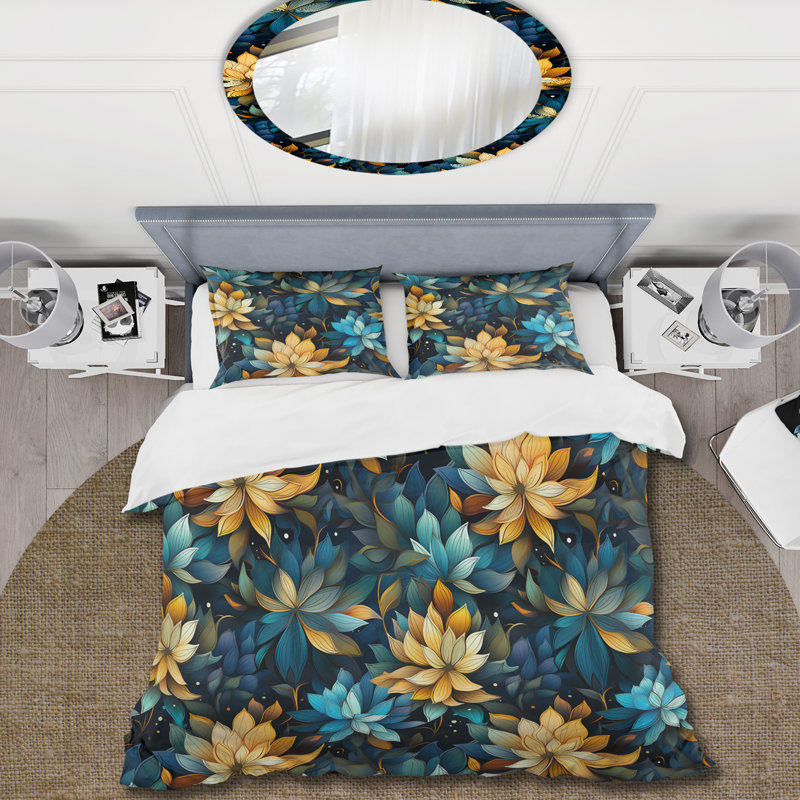Ensemble de housse de couette à motif floral en microfibre Natures Meditation I