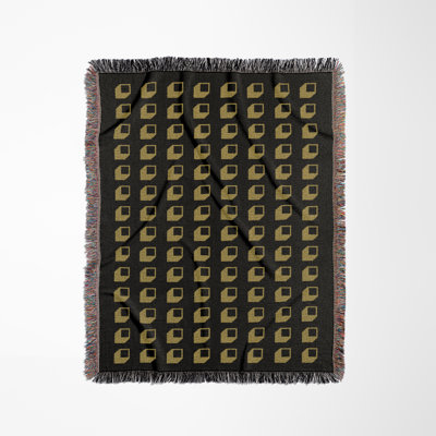 Cube Cotton Blend Blanket Throw