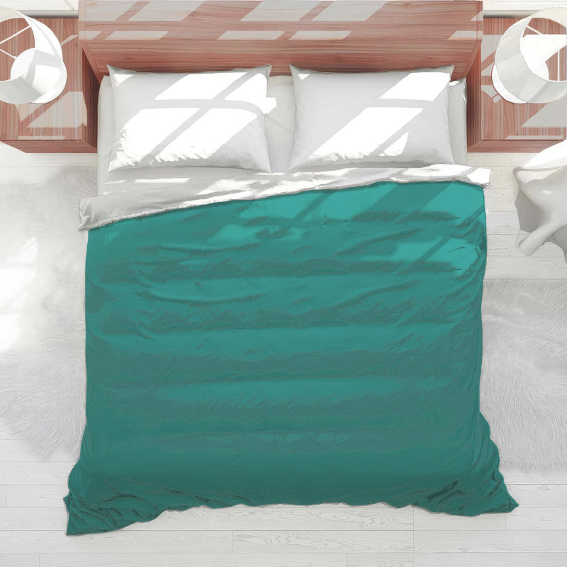 Solid Teal Background Comforter, Twin