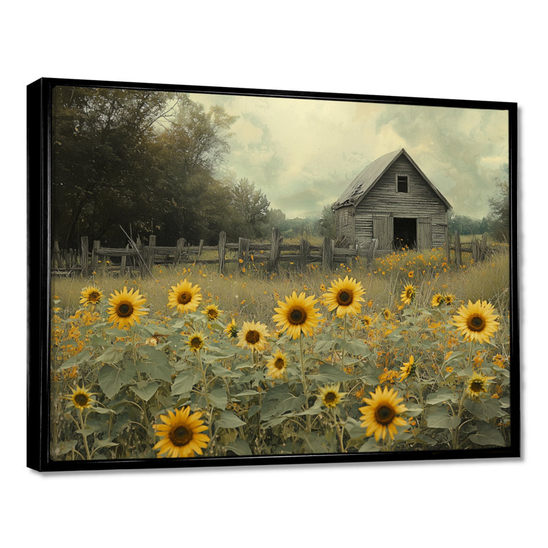 Crantor Sunflowers par la boîte à outils - Art mural grand tournesols, Noir, noir, noir, noir, H 12 po x l 20 po