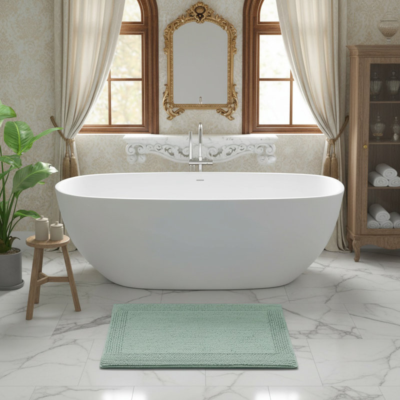 1 tapis de bain réversible 100% coton 3000 g / m² touffeté 3000 g / m² 17 pièces, Simple - L 24 po x l 17 po