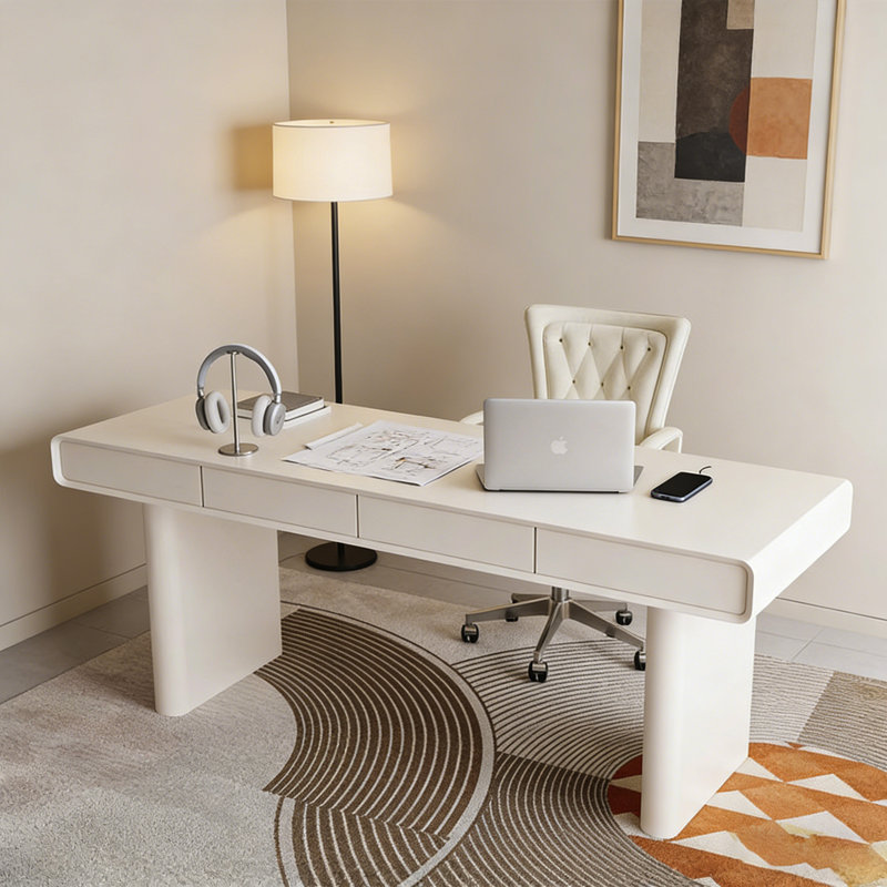Bureau à 4 tiroirs Modern Minimalist, 29.53" H x 62.99" W x 27.56" D