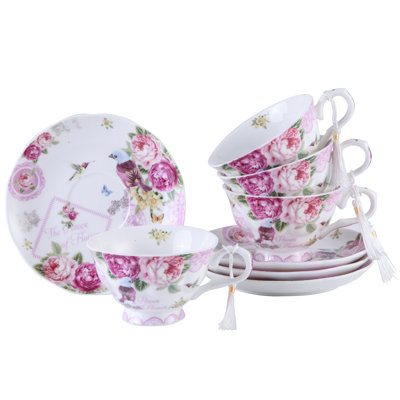 Alfret Bone China Teacup and Saucer