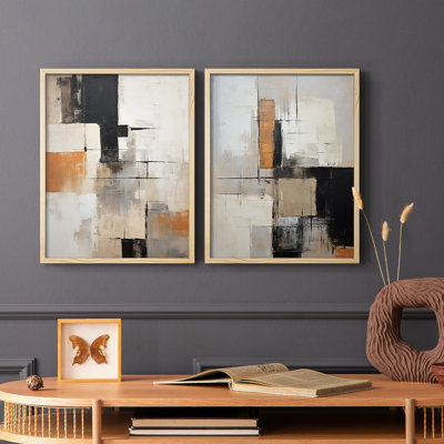 ABSTRACT Series CECXLVI-Impression encadrée de qualité supérieure - prête à être accrochée - aucun clou requis - aucun clou requis