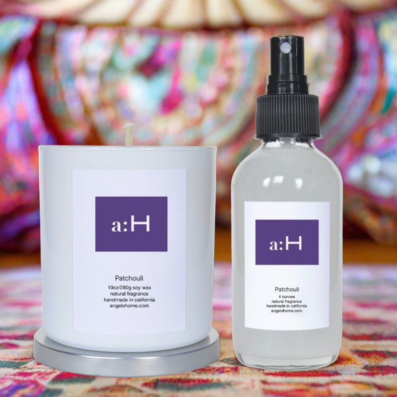 A:H Patchouli Scented Tumbler Candle with Glass Holder