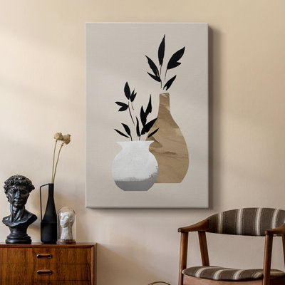 Simple Bud Vases I -Custom Wrapped Gallery Cavas
