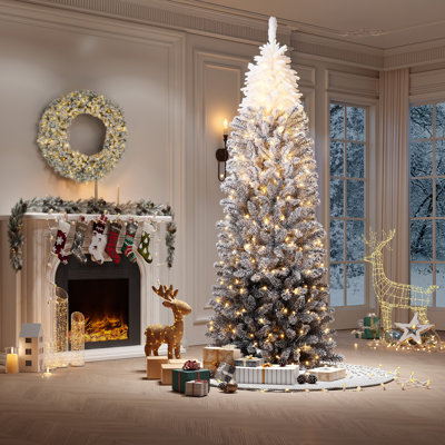 Arbre de Noël 7,5 pi avec un arbre de Noël pré-éclairé et dégradé noir
