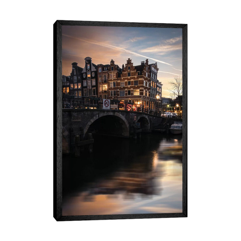 Amsterdam IX 1 Piece Wall Art on Canvas, 101.6cm H x 66.04cm W x 3.81cm D, Black Framed