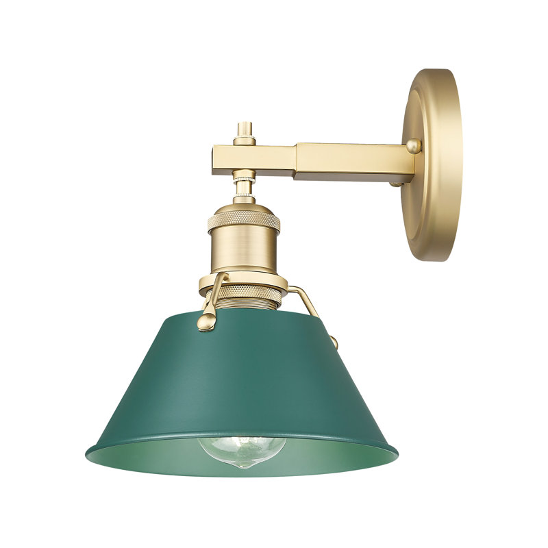 Orwell 1-Light Bath Vanity in Aged Brass with Pine Green, Brushed Champagne Bronze