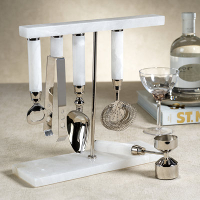 Marbella 5-Piece Bar Tool Set, Alabaster