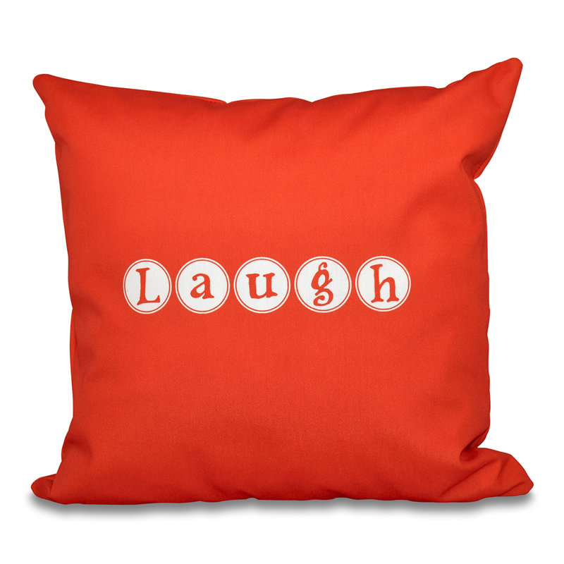 A Way With Words Reversible Throw Pillow, Orange, 16" H x 16" W