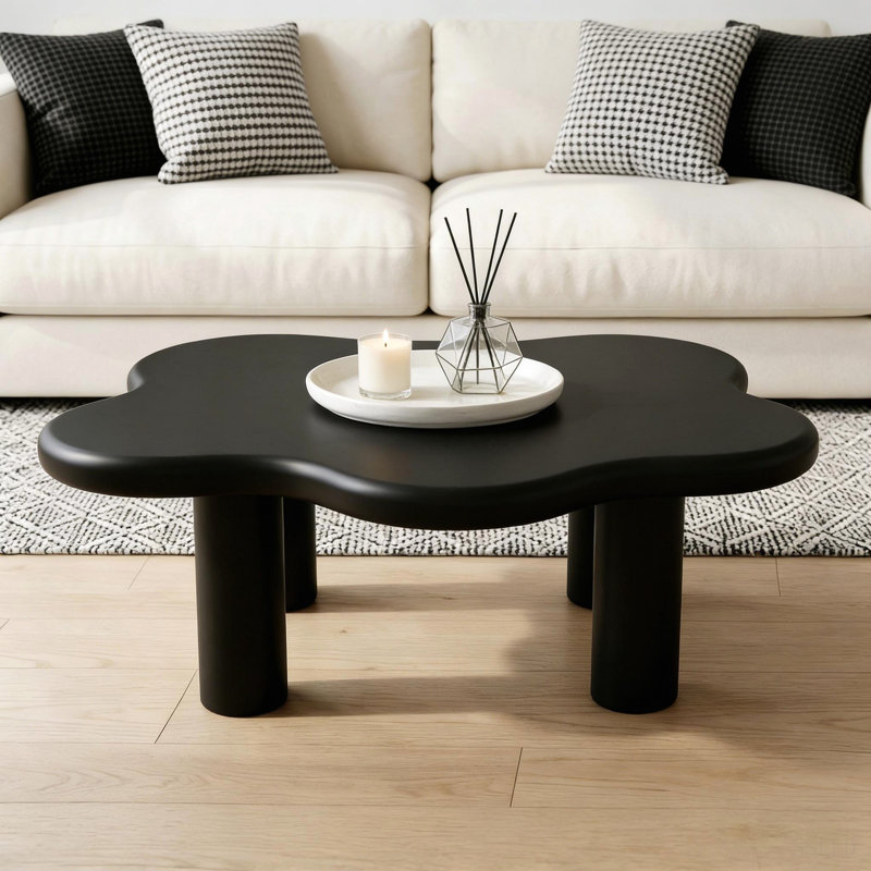 Table basse 40 "avec 4 pieds ronds, petite table basse mignonne, table centrale irrégulière unique pour le salon, appartement