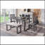 Ensemble de salle à manger en bois massif 6 pièces avec table rectangulaire et 4 chaises avec banc (gris)