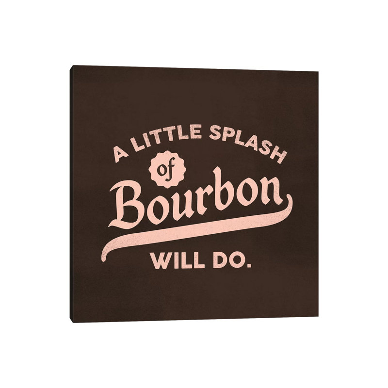 Bourbon Splash Lettering by The Whiskey Ginger - Wrapped Canvas Print, 66.04 cm H x 66.04 cm W