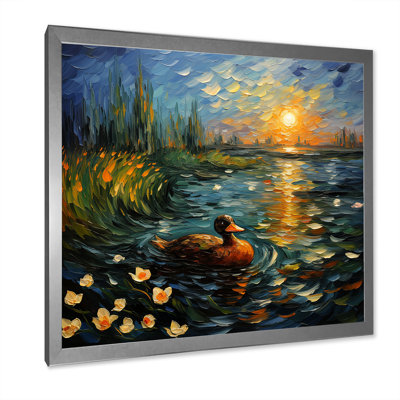 «Blue Duck At The Pond I», art mural canard