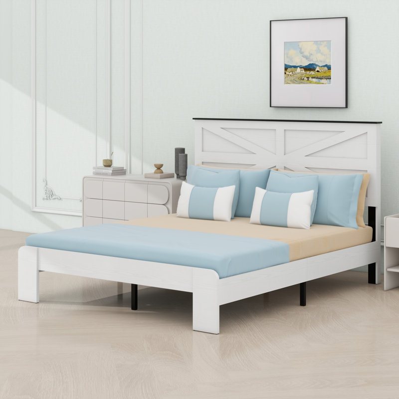 Base de lit plateforme en bois, Grand lit