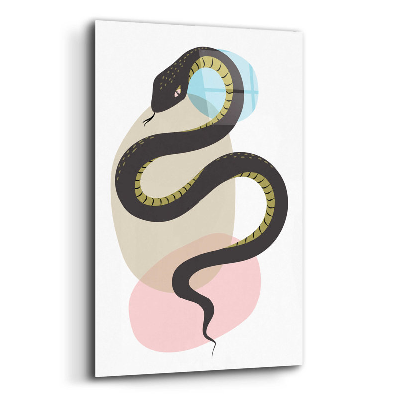 «Snake» par Ayse - peinture sans cadre, H 16 po x l 12 po x P 0,13 po