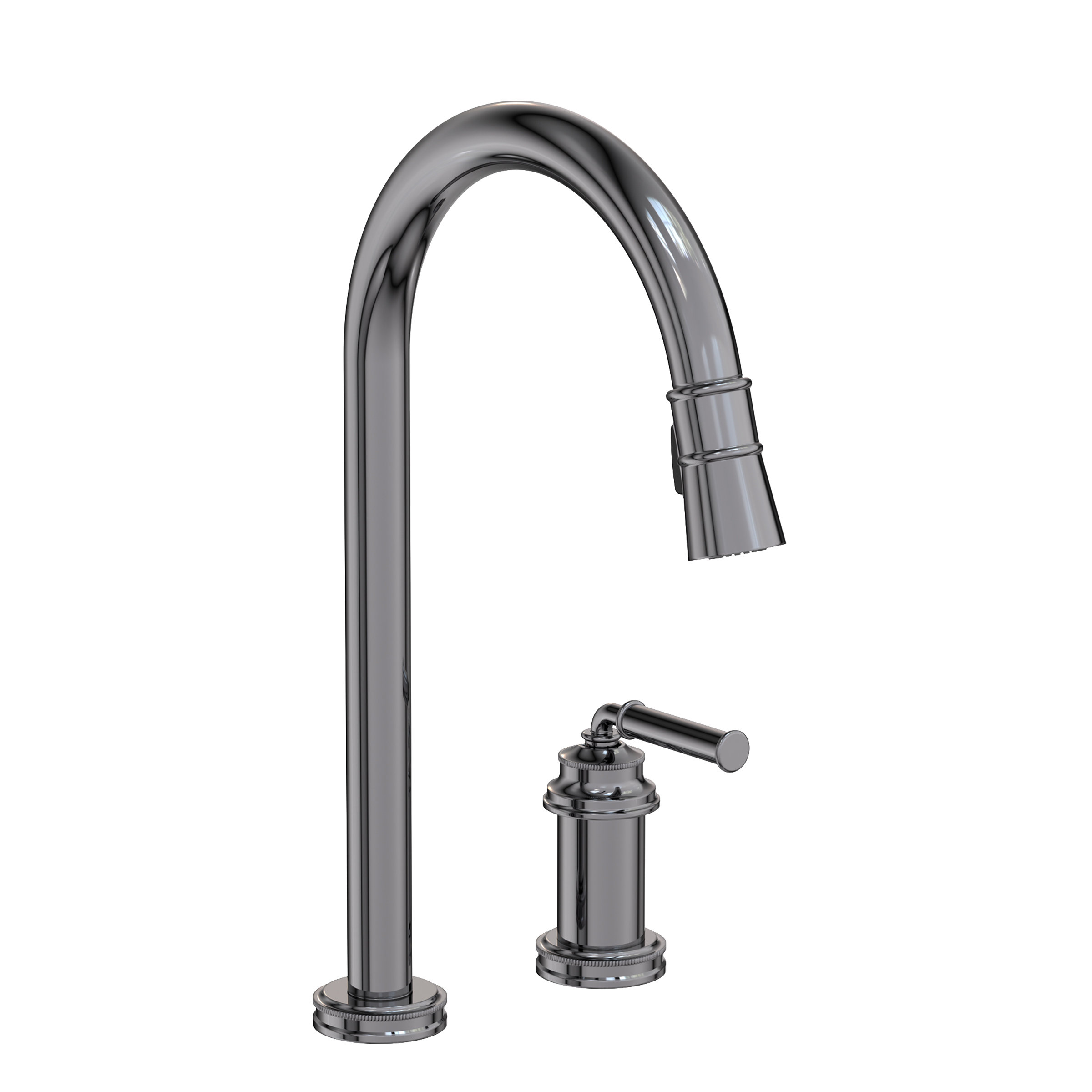 Pull down Single Handle Kitchen Faucet with Deck Plate