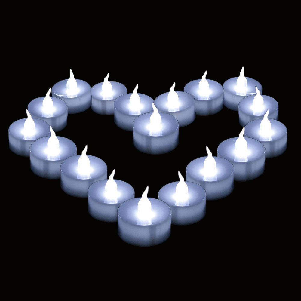 AGPtEK 24pack Cool White Led Tealight Flickering Candles Party