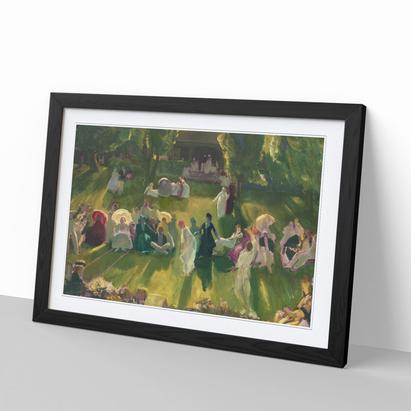 Tennis at Newport Vol.1 by George Bellows - Picture Frame Painting, Black, 27cm H x 36cm W x 2cm D