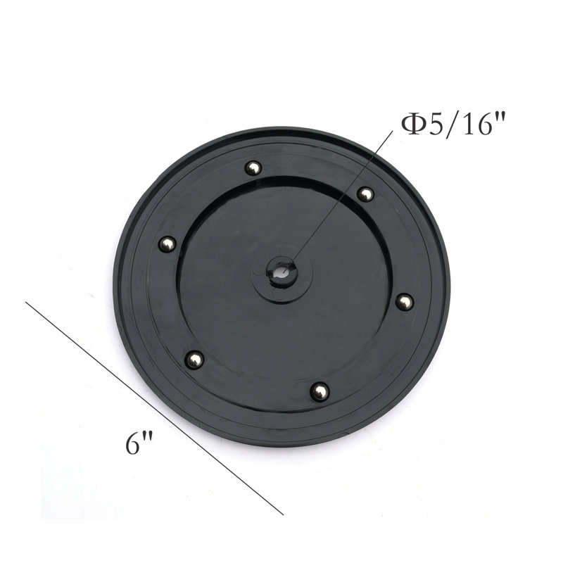 6" Black Plastic Spinner Lazy Susan Turntable Organizer for Spice Rack Table Cake Kitchen Pantry