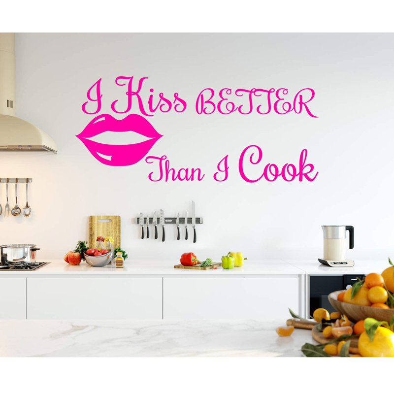 Adhésif décoratif i baiser better than I Cook, Rose vif, H 10 po x l 22 po