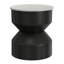 Table de bout ronde moderne en métal avec base en sablier Maxine