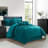  Teal Microfiber Reversible 7 Piece Comforter Set-2093375516