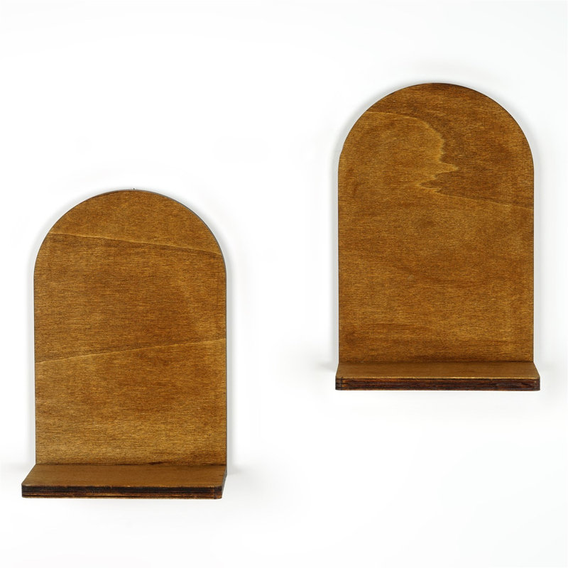Colesen Modern Wall Shelf Set (2 Pieces), Walnut, 6.3 x 10.2 x 3.5 inches | 100% Plywood, Thickness: 0.3 inches | Stylish Design for Home Decor & Organization, Perfect for Living Room & Bedroom