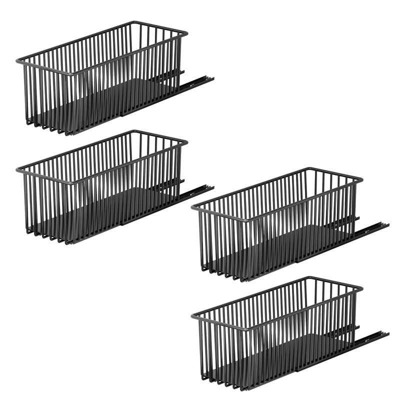 Pull Out Cabinet Organizer Slide Out Baskets for Kitchen (Set of 4)