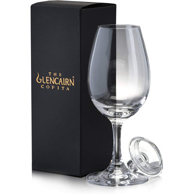 Verre à whisky Glencairn et bouchon de dégustation dans une boîte cadeau