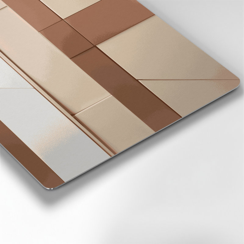 Minimalisme 29, art mural en métal beige, H 20 po x l 30 po